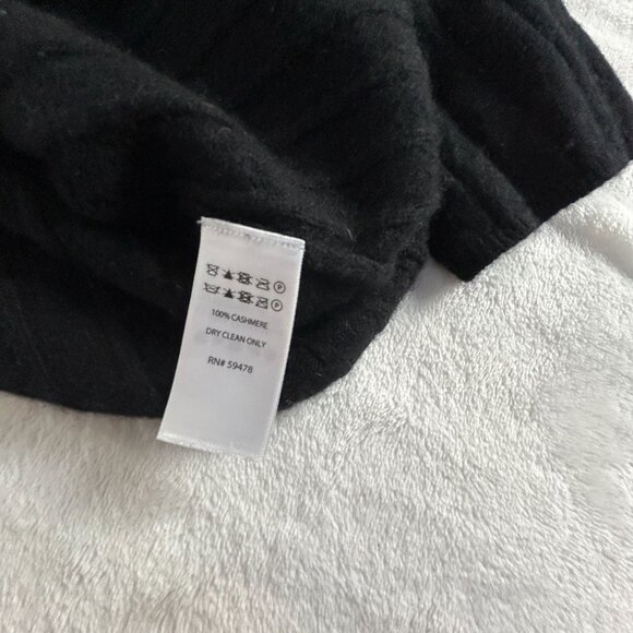 Nanette Lepore Women Black Ribbed 2Ply Cashmere Mock Neck Sweater Small Pullover - Picture 4 of 9